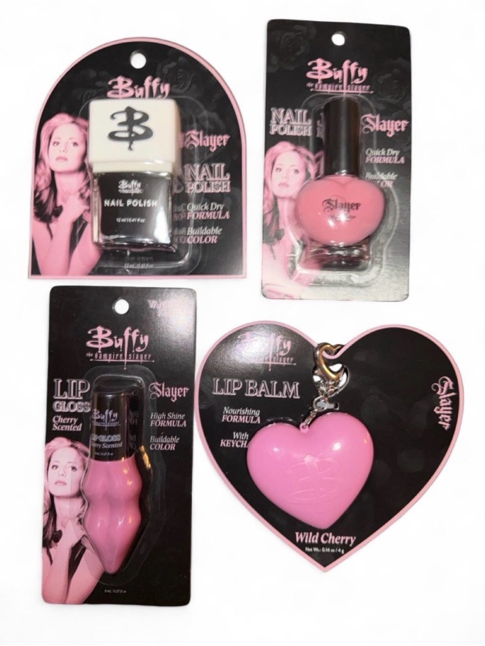 Buffy The Vampire Slayer Pink Lip Balm & Gloss & Nail polish Set - Wild Cherry